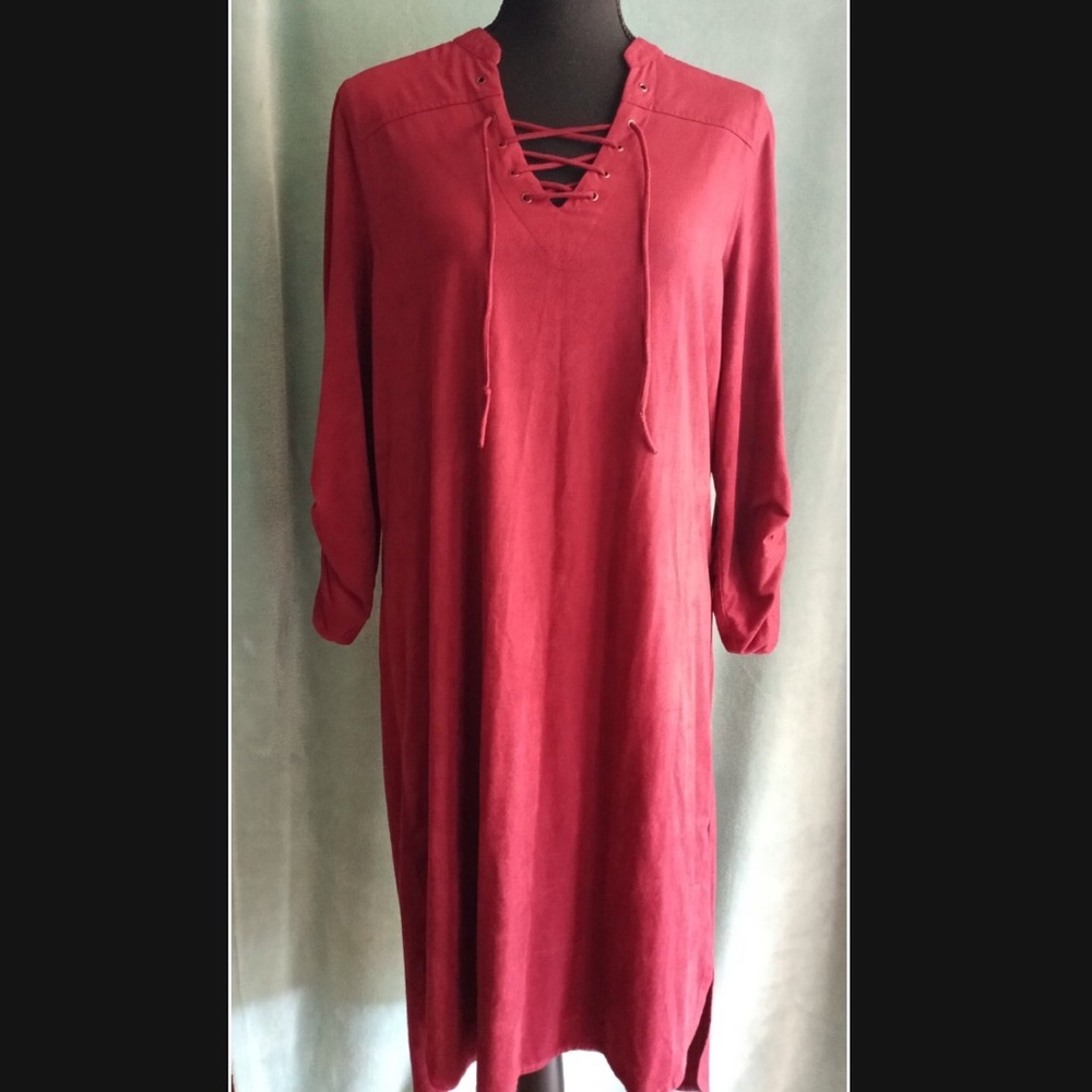Suede like Burgandy Dress